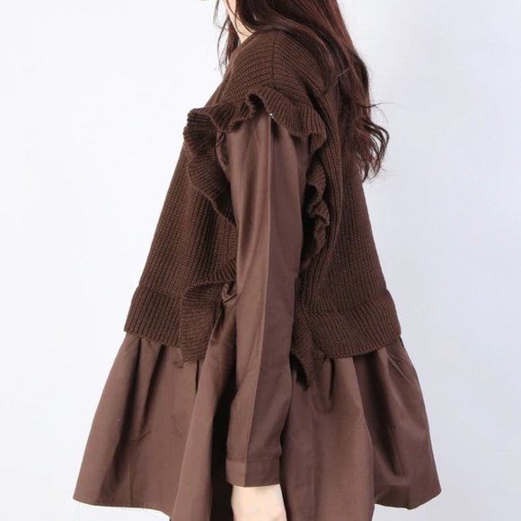 W♥C / Wego Japan black knit layered dress - Picture 2 of 8